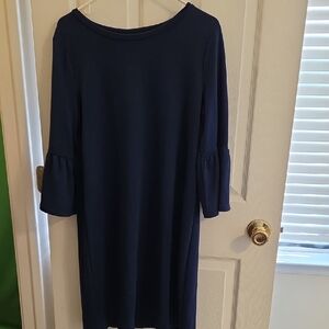 a.n.a Navy Long Sleeve Dress